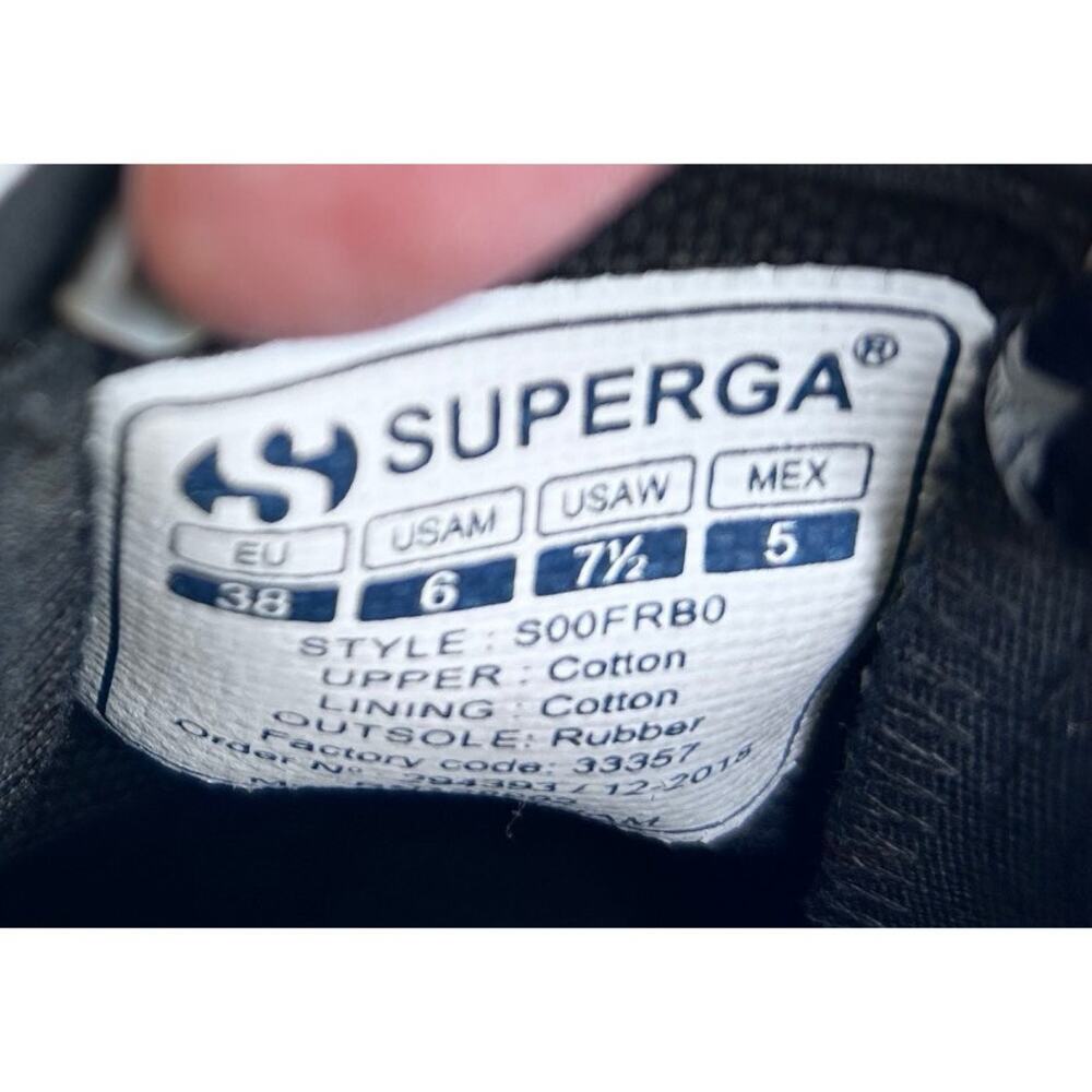 Superga Black White Womens Canvas Low Top Slip On Platform Slip On Sneaker - Picture 9 of 10